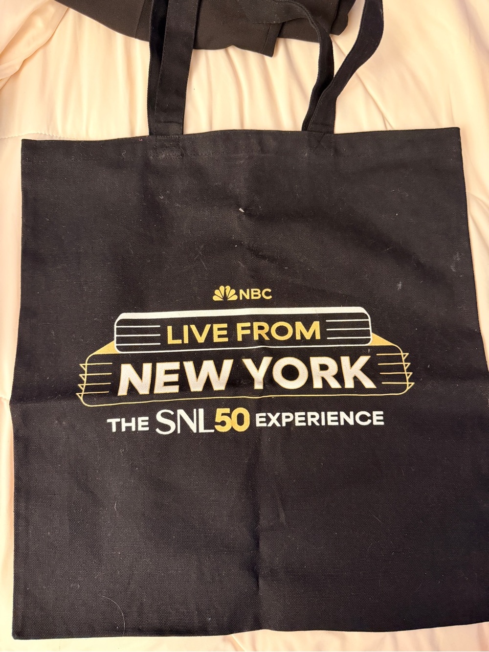 NBC Live From New York SNL 50 Black Tote Bag